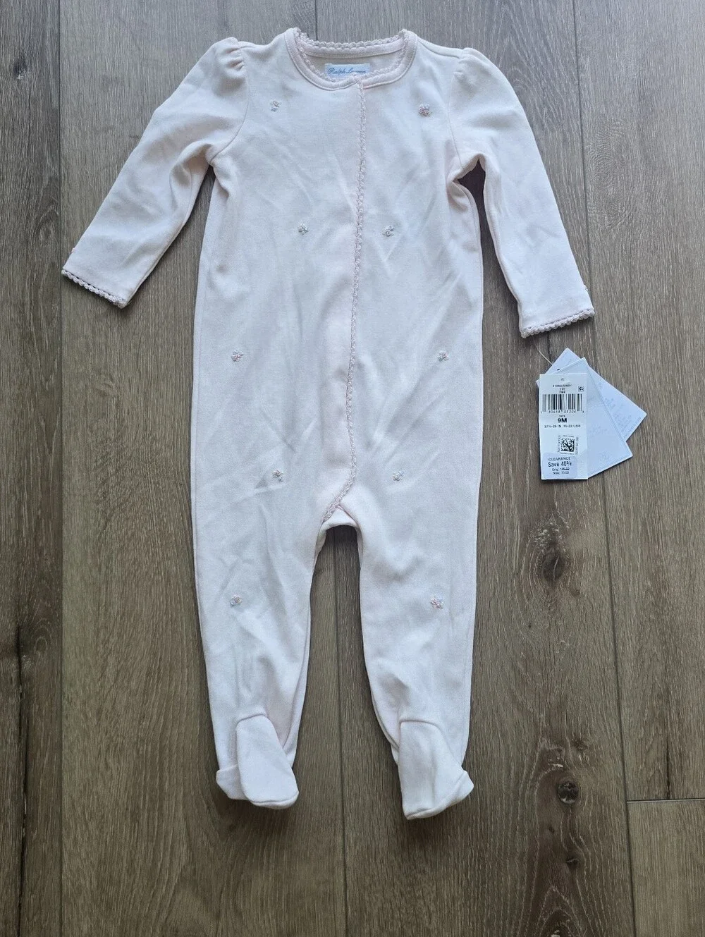 Ralph Lauren Baby Collection Floral Organic Cotton Interlock Coverall 9m 9 Month